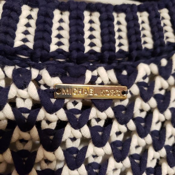 New Michael Kors Navy Blue Sweater Dress with fringe bottom - Picture 11 of 13